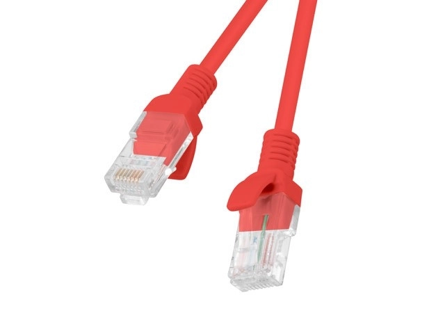 Lanberg patch kabel kategorie 5e 0,25m červený 10-pack