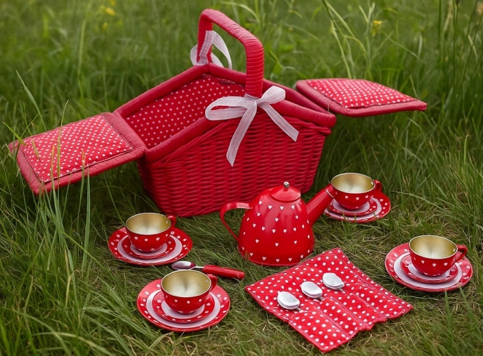 Veselý design s puntíky a srdíčky