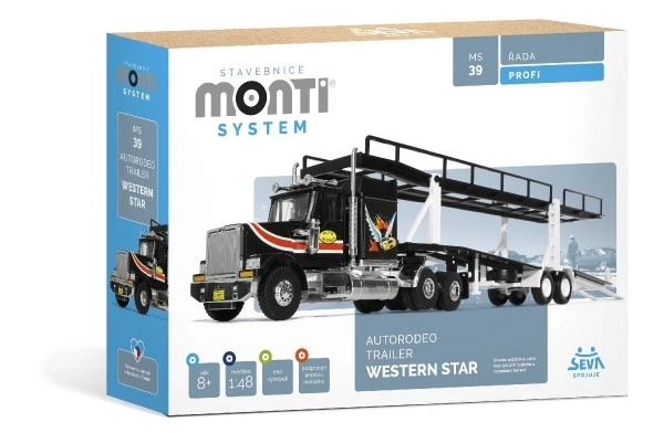 Stavebnice Monti System Autorodeo Trailer Western Star