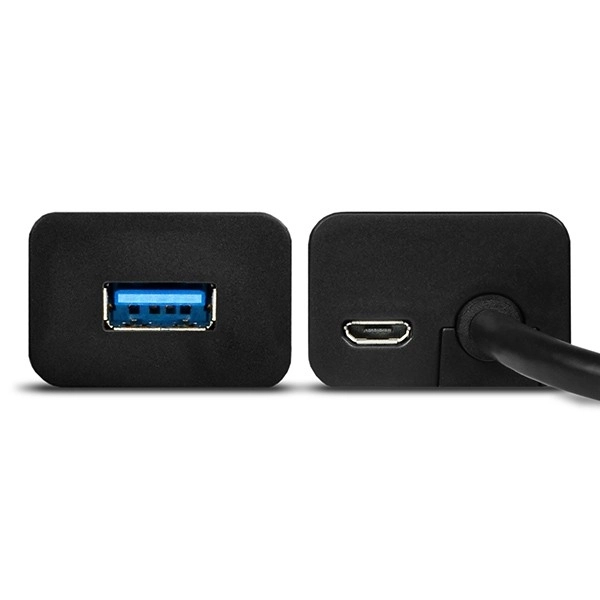 HUE-S2B 4-portový nabíjecí rozbočovač USB 3.2 Gen 1, 30cm kabel, přídavné napájení microUSB
