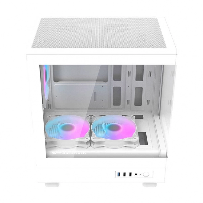 Počítačová skříň Darkflash s aRGB ventilátory bílá