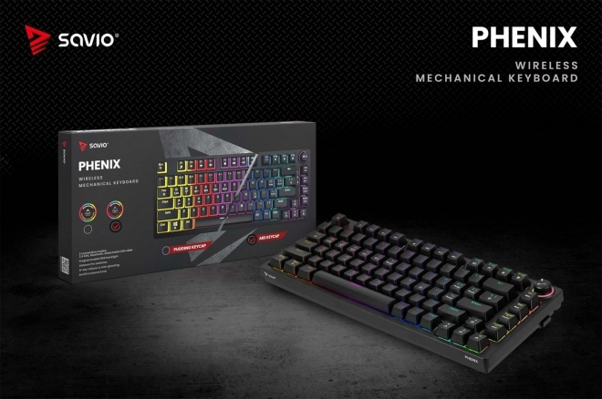 Bezdrátová mechanická klávesnice Savio PHENIX s Gateron Red Pro spínači
