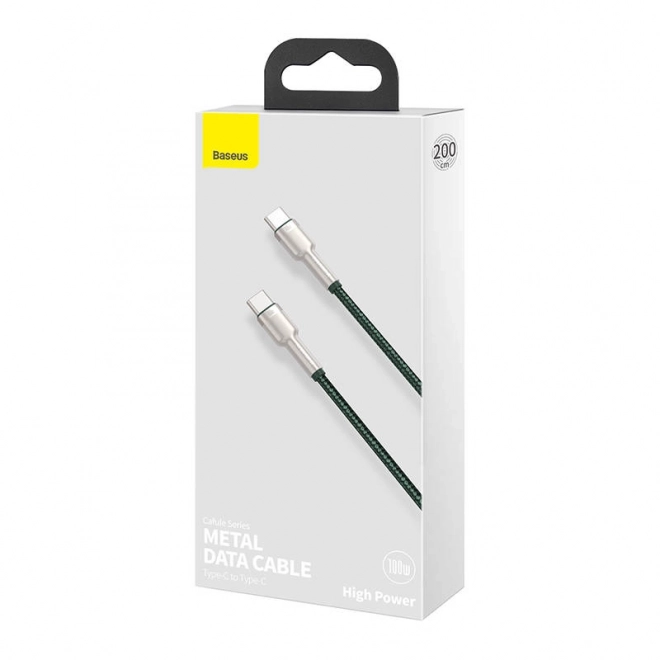 Kabel USB-C na USB-C Baseus Cafule, 100W, 2m (zelený)