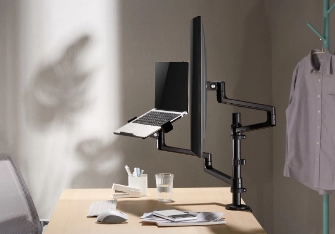 GEMBIRD polohovatelný stolní držák na monitor 17–32'' a notebook do 17,3''