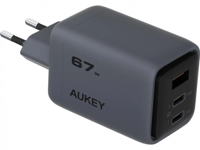 Aukey PA-C3 Comet Mix 3 GaN ultraschnellá síťová nabíječka 67 W 3x USB (2x USB-C a 1x USB-A)