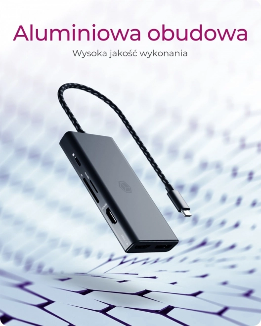 Stolní dokovací stanice 9v1 HDMI, DP, CR, Typ-C