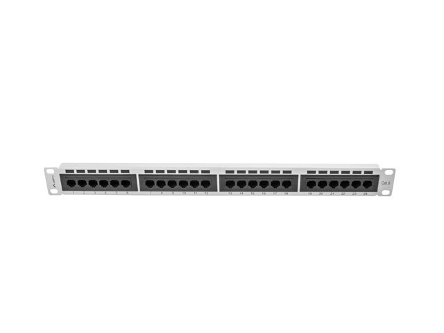 Patch panel 24-portový 1U Kat.6 šedý