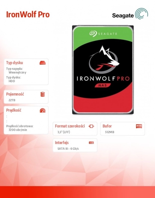 Dysk IronWolf Pro 22TB SATA