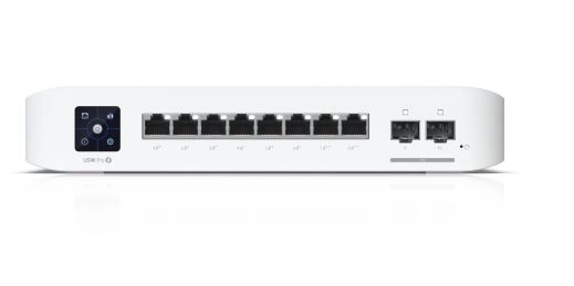 UniFi 8 PoE Switch USW-PRO-8-POE, 6 portů 1 GbE PoE+, 2 porty 1 GbE PoE++, 2 porty 10G SFP+, 120W