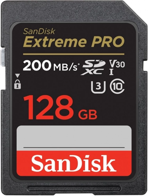 Paměťová karta SANDISK EXTREME PRO SDXC 128GB 200/90 MB/s UHS-I U3 (SDSDXXD-128G-GN4IN)