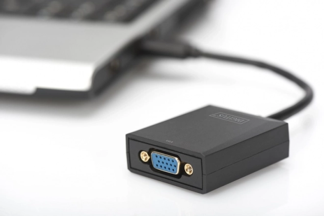 Adaptér grafický VGA 1080p FHD na USB 3.0, hliníkový, černý