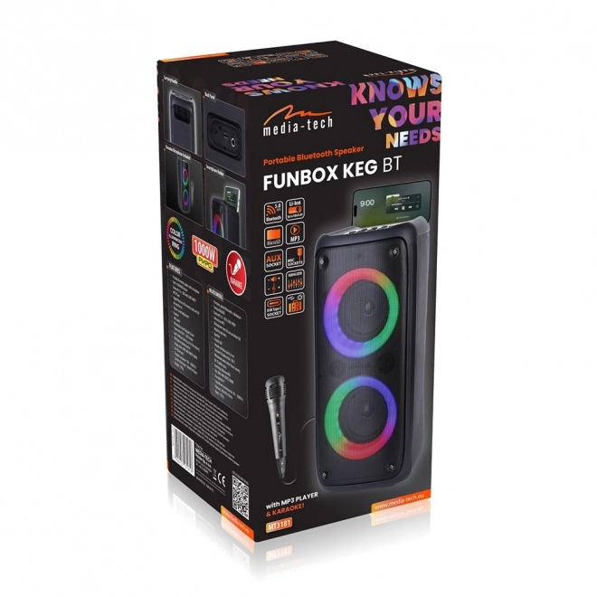 FUNBOX BT Speaker MT3181 Bluetooth 5.0/TWS/MP3/MicroSD/USB/AUX/Equalizer/Jack 6.3/RGB/USB-C/ RMS 40W/PMPO 1000W