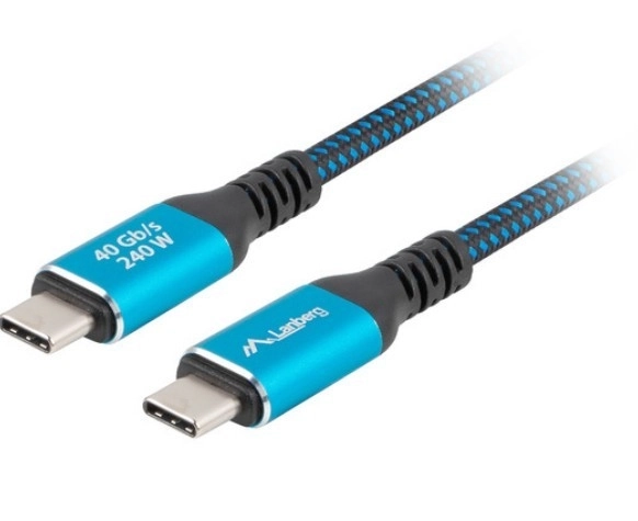 Lanberg usb-c kabel 1,5m černo-modrý