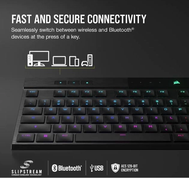 K100 RGB Air Wireless Ultra Thin Cherry MX Keyboard