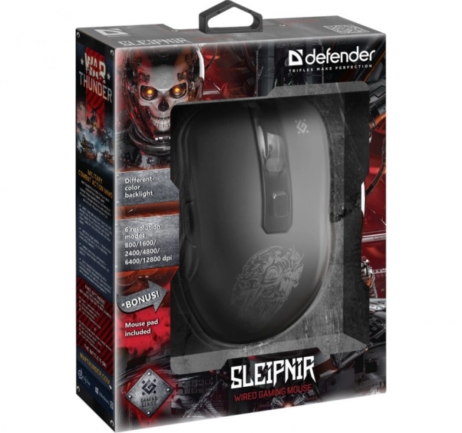 Herní myš Defender Sleipnir GM-927 s 12800 DPI a 6 tlačítky