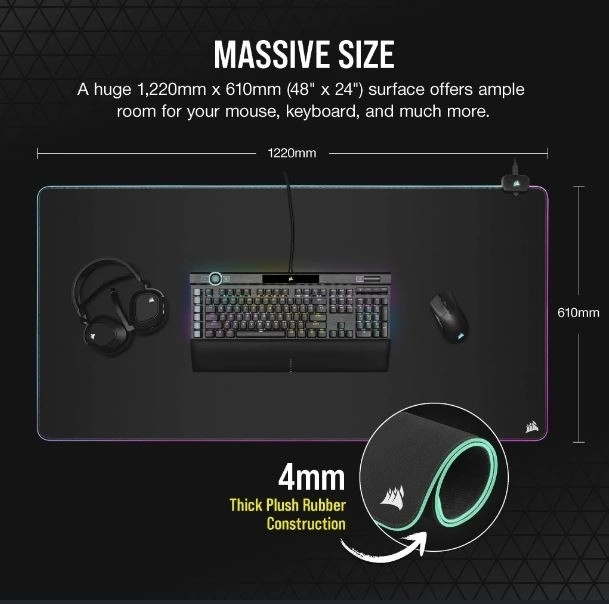 Herní podložka pro myš Corsair RGB 3XL