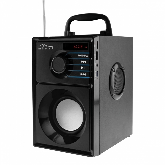 Reproduktor BOOMBOX SILVER MT3179 Bluetooth 5.1+EDR/FM/MP3/MicroSD/USB/AUS/Pilot/USB-C/LED/RMS 15W/PMPO 600W