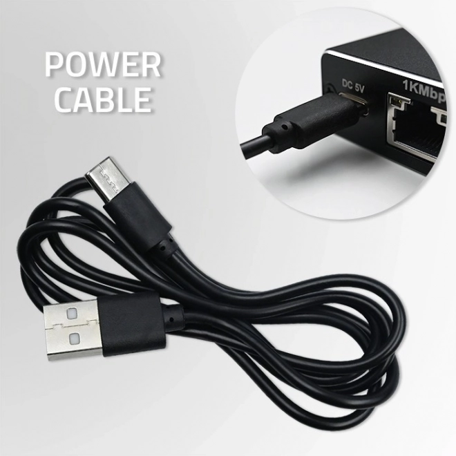 Splitter mini SWITCH 1x2 porty RJ45 | 1000Mbps | USB-C| Hliník