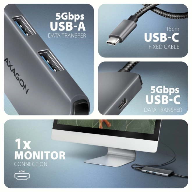 Wieloportový hub USB 5v1 5Gbps s HDMI 8K a PD 100W