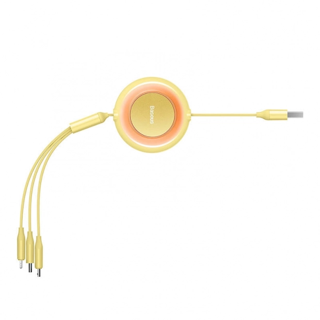 Baseus Bright Mirror 2, USB kabel 3 v 1 pro micro USB / USB-C / Lightning 3,5A 1,1 m – Žlutý