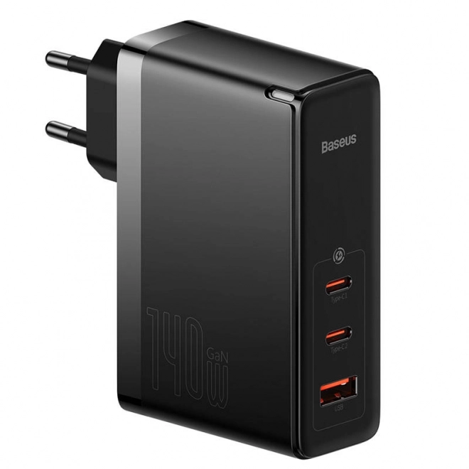 Nástěnná nabíječka Baseus GaN5 Pro 2xUSB-C + USB, 140 W (černá)