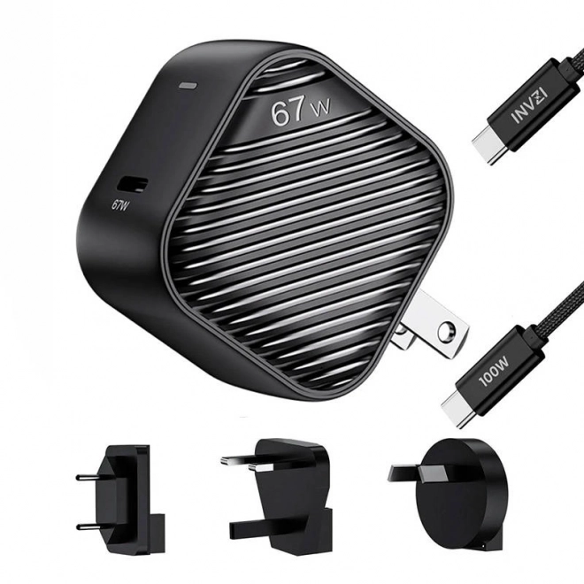 INVZI GanHub USB-C nabíječka 67W s USB-C kabelem 1,5 m