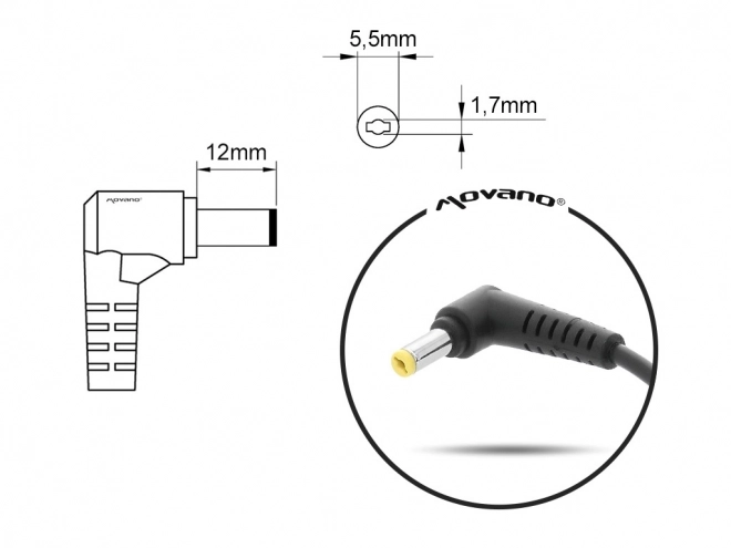 Nabíječka/nabíječka 19v 2,37a (5,5x1,7) - Acer 45W