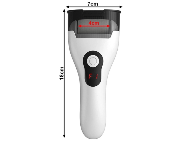 Elektrický pilník na paty s LCD displejem a třemi válečky