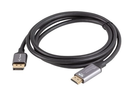 Kabel DisplayPort na HDMI 1,8m 4K černo-stříbrný