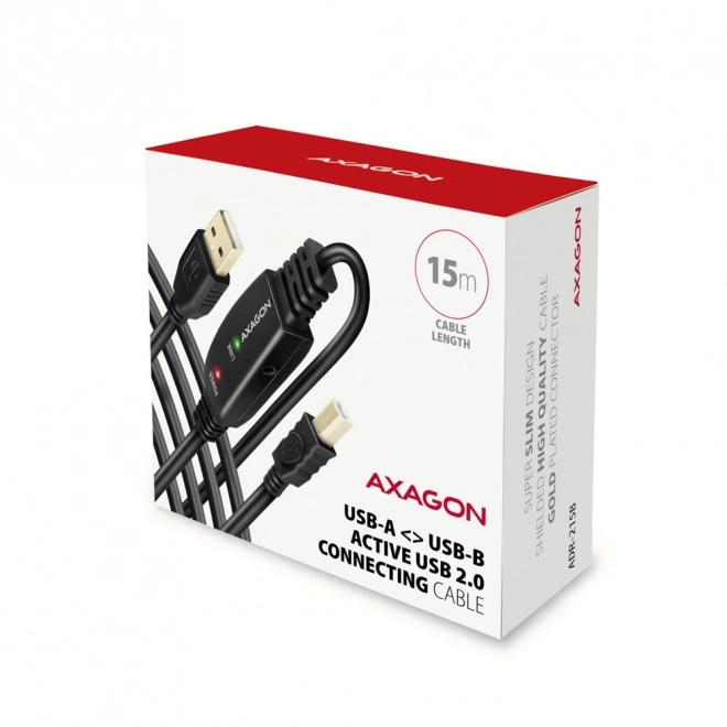ADR-215B USB 2.0 A-M -> B-M aktivní propojovací kabel/zesilovač 15 m