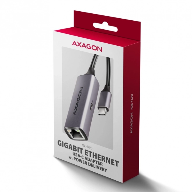 ADE-TXPD Gigabitový ethernetový adaptér, USB-C 3.2 Gen 1, automatická instalace, Asix AX8817, PD 100W