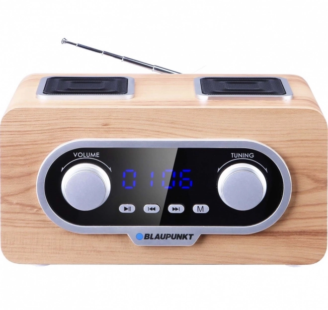 Přenosné rádio FM PLL SD/USB/AUX s baterií a hodinami