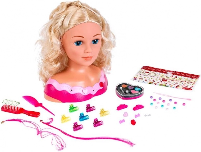 Hlava na česání PRINCESS CORALIE s doplňky