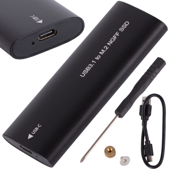 Externí box pro m.2 sata (ngff) ssd s usb‑c (usb 3.1), 2230–2280