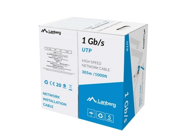 LAN UTP 1GB/S 305M CCA drát modrý