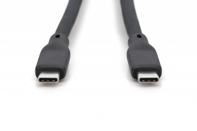 USB-C - silikonový propojovací kabel USB-C, USB 4 Gen3 40G 8K 240W, 1 m černý