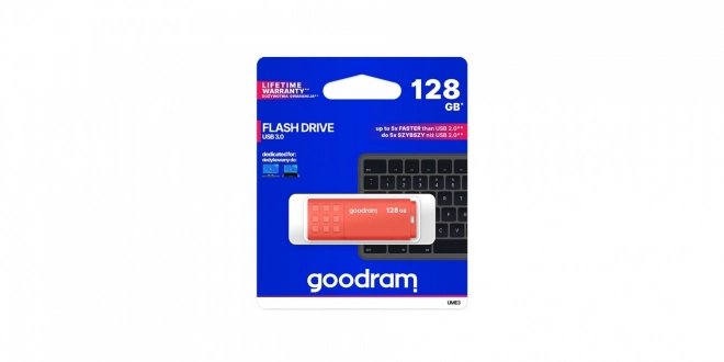 USB flash disk 128GB USB 3.0 oranžový