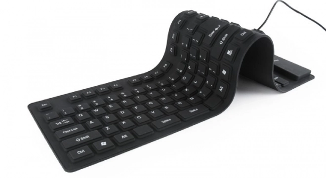 Vodotěsná silikonová klávesnice USB s funkcí OTG černá