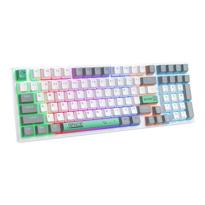 Mechanická klávesnice ONIKUMA G38, 98 kláves, USB kabel, bílá