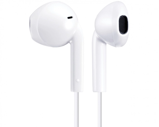 Bílé USB-C sluchátka do uší s mikrofonem