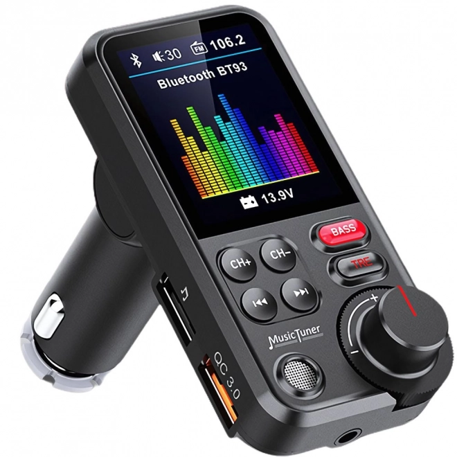 Bluetooth FM vysílač 5.0 s USB a LCD displejem