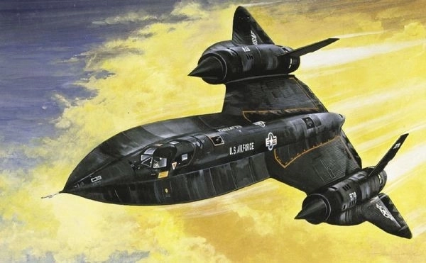 Model průzkumného letounu SR-71 Blackbird 1:72 s bezpilotním letounem D-21