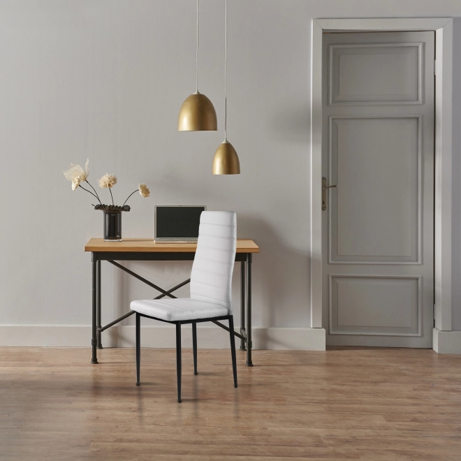 ModernHome bílé eko-kožené židle do obývacího a jídelního pokoje, sada 4ks