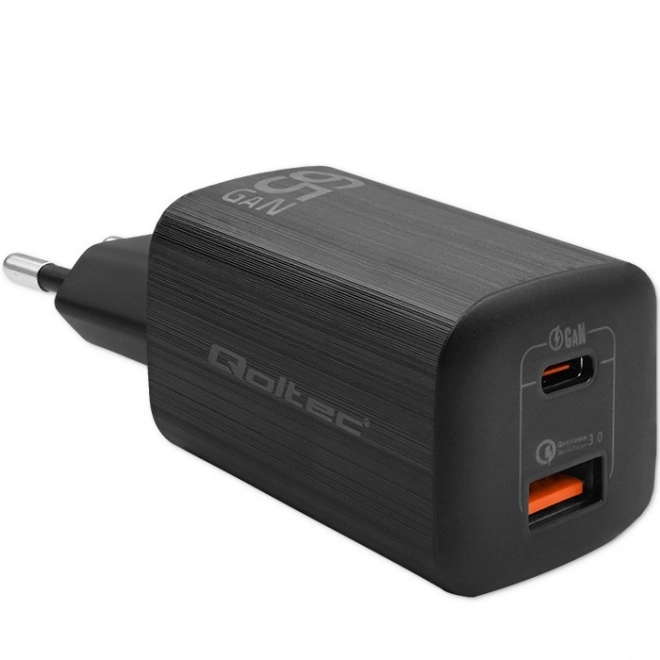 Napájecí nabíječka 65W GaN ULTRA | 5-20V | 2,25-3,25A | 1 x USB typ C PD | 1 x USB | Černá barva