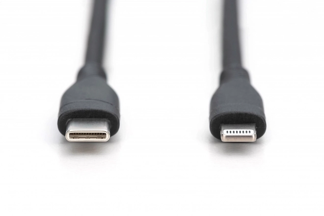 Silikonový napájecí kabel USB-C - Lightning, USB 2.0 60W, certifikovaný MFI, 2 m, černý