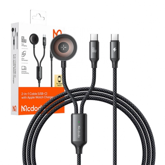 Mcdodo 2v1 USB-C kabel a nabíječka pro Apple Watch