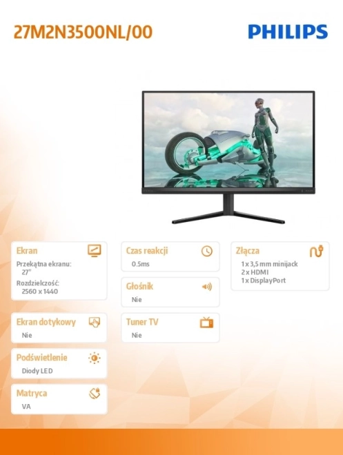 Monitor 27 cali Fast VA 180Hz HDMIx2 DP