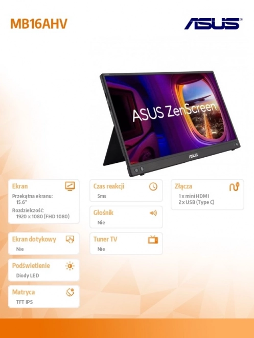 16palcový monitor MB16AHV IPS USB-C