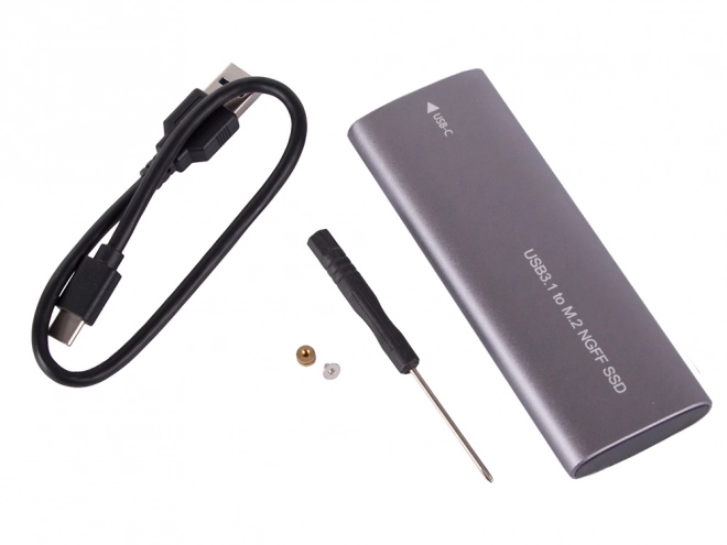 Externí box pro m.2 sata (ngff) ssd, usb 3.1 type-c, 2230–2280