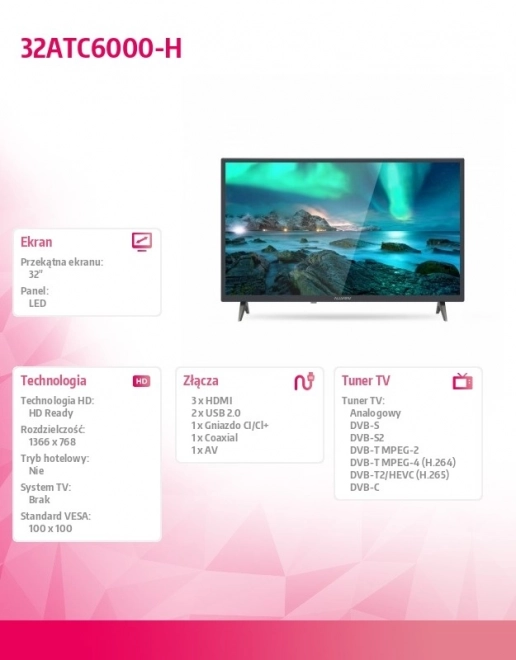 32palcový televizor LED 32ATC6000-H